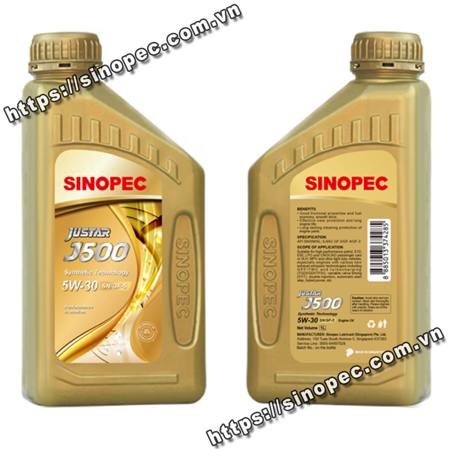 Dầu động cơ xăng Sinopec Justar J500 SN/GF-5 5W-30