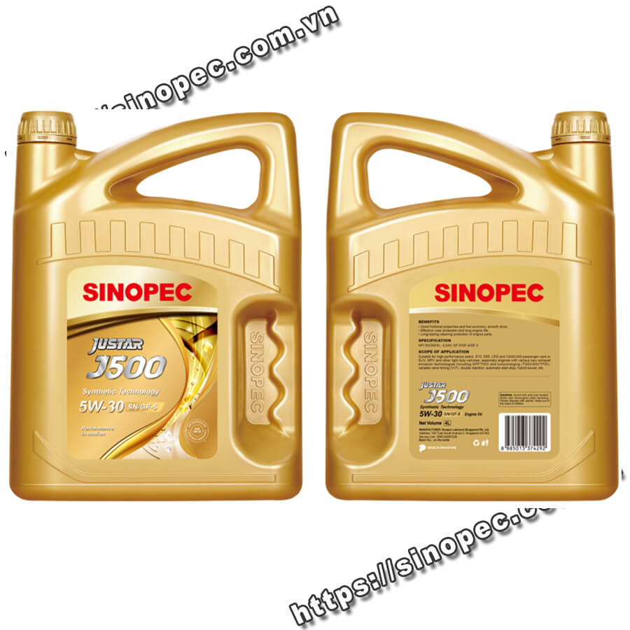 Dầu động cơ xăng Sinopec Justar J500 SN/GF-5 5W-30 - Ảnh 2