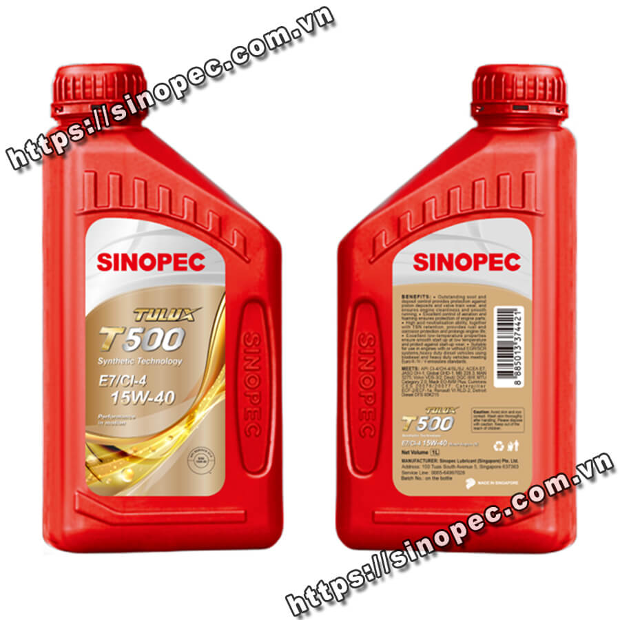 Dầu động cơ Sinopec Tulux T500 E7/CI-4 15W40/20W50